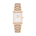 Daniel Wellington Women's Watch 32 mm Bound 9-Link Rose Gold Stainless Steel Bracelet, White Dial, Quartz (DW00100699)