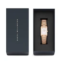 Daniel Wellington Women's Watch 32 mm Bound 9-Link Rose Gold Stainless Steel Bracelet, White Dial, Quartz (DW00100699)