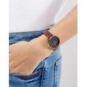 Daniel Wellington Classic Petite Bristol Γυναικείο Ρολόι 32mm Μπαταρίας με Καφέ Δερμάτινο Λουράκι DW00100165