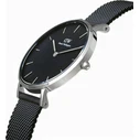 Daniel Wellington Petite Ashfield Γυναικείο Ρολόι 32mm Μπαταρίας με Μαύρο Ατσάλινο Μπρασελέ DW00100202