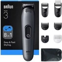 Braun Series 3 All‑In‑One Style Kit AIO3540 (8‑in‑1) - Beard & Hair Trimmer Kit (Grey)