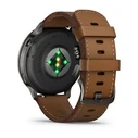 Garmin Venu 4 Stainless Steel 45mm Αδιάβροχο Smartwatch με Παλμογράφο (Slate με Καφέ Δερμάτινο Λουράκι)