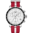 Tissot Quickster Chronograph NBA Atlanta Hawks Ανδρικό Ρολόι 42mm με Κόκκινο Υφασμάτινο Λουράκι