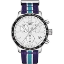 Tissot Quickster Chronograph NBA Charlotte Hornets Men's Watch 42mm Blue Nylon Strap T095.417.17.037.30