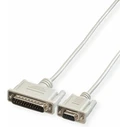 Roline RS232 Serial Printer Cable DB25 Male to DB9 Female, 1.8 m