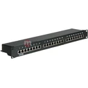 VALUE Patch Panel Cat.5e Class D 48,26cm 19" 24 θυρών, θωρακισμένο, μαύρο