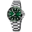 Oris Ανδρικό Ρολόι Aquis 41,5mm Αυτόματο Πράσινο Καντράν (41570782205PE)