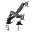 VALUE Dual LCD Monitor Arm, Desk Mount (Gas Spring), 5-Joint, 12-27 inch, up to 2x 6.5 kg, Black