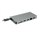 Roline USB Type-C Docking Station, HDMI 4K60Hz, VGA, 2x USB 3.2 Gen 1, Ethernet, PD, Card Reader — Model 12.02.1022