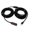 Roline USB 3.2 Gen1 Active Repeater Cable, USB‑A Male to USB‑A Female, 15 m