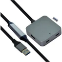 VALUE USB 3.2 Gen 1 Hub, 4 θύρες (2x USB-A + 2x USB-C) με καλώδιο επέκτασης 10 m, μαύρο