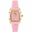 Versace Women's Quartz Watch VE8K00224 – 45 mm, Pink Silicone Strap