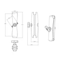 RAM Mounts RAM Double Socket Arm (RAM-201U-D) - Διπλός βραχίονας με σφαίρες μεγέθους C