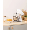 Smeg 50's Style Κουζινομηχανή 800W με Ανοξείδωτο Κάδο 4.8lt Λευκή (SMF04WHEU)