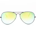 Ray Ban Aviator Unisex Sunglasses Black Metal Frame with Green Degrade Mirror Lens RB3025 002/4J