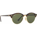 Ray‑Ban Clubround Unisex Γυαλιά Ηλίου RB4246 990/58 – Καφέ ταρταρούγα σκελετός, Πράσινος polarized φακός, Μέγεθος 51/19/145
