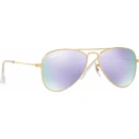 Ray Ban Άθραυστα Aviator Παιδικά Γυαλιά Ηλίου με Καθρέφτη Φακό Χρυσά για 7-11 Ετών
