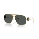 Versace VE2269-100287 Women's Sunglasses — Gold Metal Frame, Grey Lenses, Aviator (60/14/140 mm)