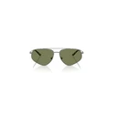 Emporio Armani Men's Sunglasses EA2156-30032A – Grey Metal Frame, Green Lenses (59/14/245 mm)