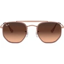 Ray Ban The Marshal II Unisex Γυαλιά Ηλίου με Ροζ Χρυσό Μεταλλικό Σκελετό και Καφέ Φακό RB3648M 9069/A5