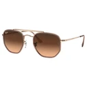 Ray Ban The Marshal II Unisex Γυαλιά Ηλίου με Ροζ Χρυσό Μεταλλικό Σκελετό και Καφέ Φακό RB3648M 9069/A5