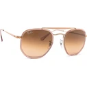 Ray Ban The Marshal II Unisex Γυαλιά Ηλίου με Ροζ Χρυσό Μεταλλικό Σκελετό και Καφέ Φακό RB3648M 9069/A5