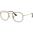 Ray Ban Hexagonal Metal Optical Frame Glasses Black RB6448 2991 (54)