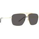 Dolce & Gabbana Ανδρικά Γυαλιά Ηλίου DG2264 02/87 - Χρυσός Μεταλλικός Σκελετός, Μαύροι/Γκρι Φακοί, 61/14/145