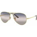 Ray Ban Aviator Metal II Unisex Sunglasses Gold Metal Frame with Blue Gradient Lenses RB3689 001/GE, 58mm