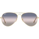 Ray Ban Aviator Metal II Unisex Sunglasses Gold Metal Frame with Blue Gradient Lenses RB3689 001/GE, 58mm
