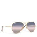 Ray Ban Aviator Metal II Unisex Sunglasses Gold Metal Frame with Blue Gradient Lenses RB3689 001/GE, 58mm