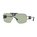 Versace Γυαλιά Ηλίου VE2251-1001/2 Unisex - Γκρι Μεταλλικός Σκελετός με Πράσινο Καθρέφτη Φακό (63/12/145)