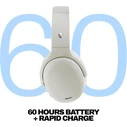 Skullcandy Crusher ANC 2 Bone — Wireless Over‑Ear Headphones, ANC 2.0, Bluetooth 5.2