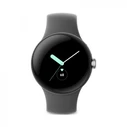 Google Pixel Watch γυαλιστερό ασημί ανοξείδωτο 41mm με Charcoal Active band