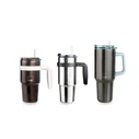 Ibili Handled Tumbler Θερμός Ανοξείδωτο 580ml Silver με Καλαμάκι και Λαβή
