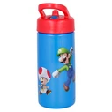 Stor Παιδικό Παγούρι Super Mario Πλαστικό με Καλαμάκι Μπλε 410ml 21401