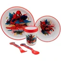 Stor Marvel Spiderman Σετ Φαγητού 5 Τεμαχίων Non Slip Bicolor Premium