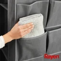 Rayen Υφασμάτινη Ντουλάπα με Φερμουάρ και Ράφια σε Γκρι 105x45x161 cm