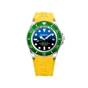 Bobroff Men's Automatic 44mm Watch BF0003bvBFSTA with Yellow Silicone Strap and Blue Dial