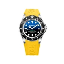 Bobroff Ανδρικό Ρολόι BF0003-BFSTA 44mm — Κίτρινο Σιλικόνης Λουράκι, Μπλε Καντράν