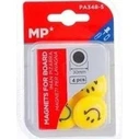 MP smiley face magnets set PA348-5, round, 30 mm, yellow, 5 pcs