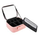 JOCCA Makeup Briefcase with Rechargeable LED Mirror Pink