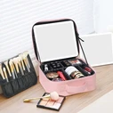 JOCCA Makeup Briefcase with Rechargeable LED Mirror Pink