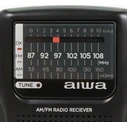 Portable Radio AIWA Pocket Radio with Earphones Black