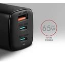 Φορτιστής τοίχου Axagon ACU-DPQ65 65W (GaN) - 3 θύρες (2x USB-C PD, 1x USB-A)
