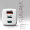 Φορτιστής τοίχου Axagon ACU-DPQ65 65W (GaN) - 3 θύρες (2x USB-C PD, 1x USB-A)