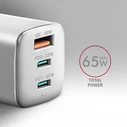 Φορτιστής τοίχου Axagon ACU-DPQ65 65W (GaN) - 3 θύρες (2x USB-C PD, 1x USB-A)