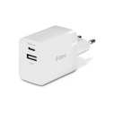 TTEC SmartCharger Duo 45W PD Travel Charger USB-C USB-A White