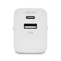 TTEC Φορτιστής Ταξιδίου SmartCharger Duo 45W PD USB-C USB-A Λευκό