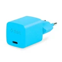 TTEC Φορτιστής Ταξιδιού SmartCharger GaN 20W PD USB C με Καλώδιο USB C 3A 120cm Neon Blue